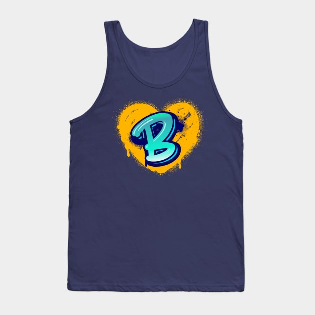 Graffiti Heart Letter B Tank Top by EvolvedandLovingIt